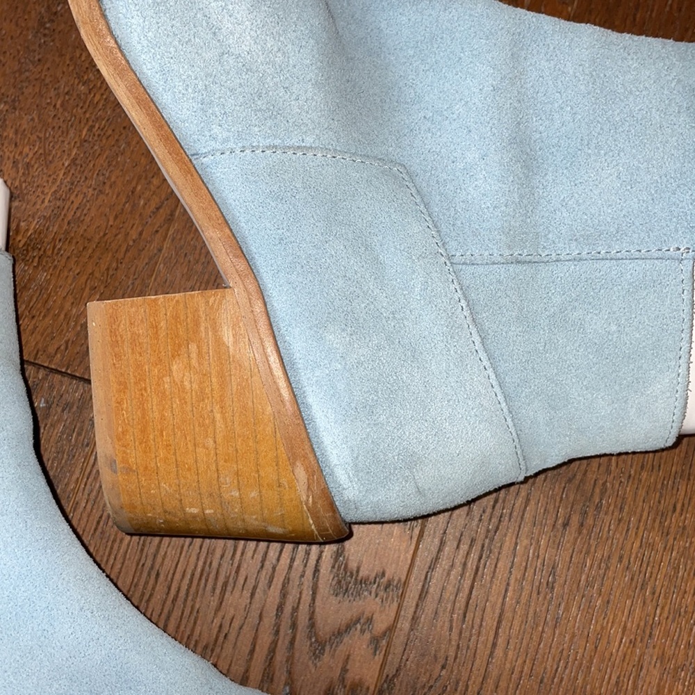 Zara Blue Suede Boots - Picture 7 of 9